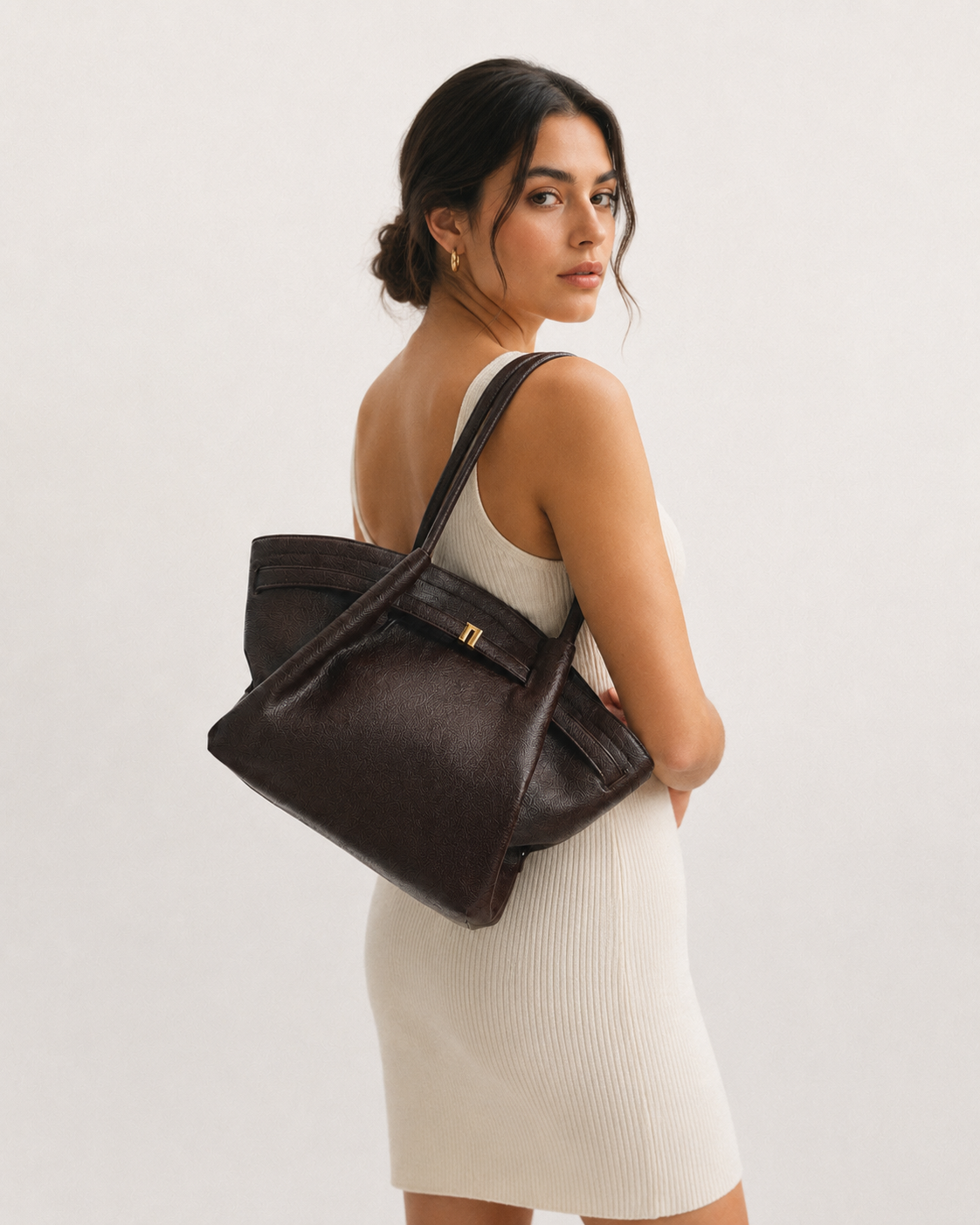 Amélie Medium Tote Bag – Dark Brown