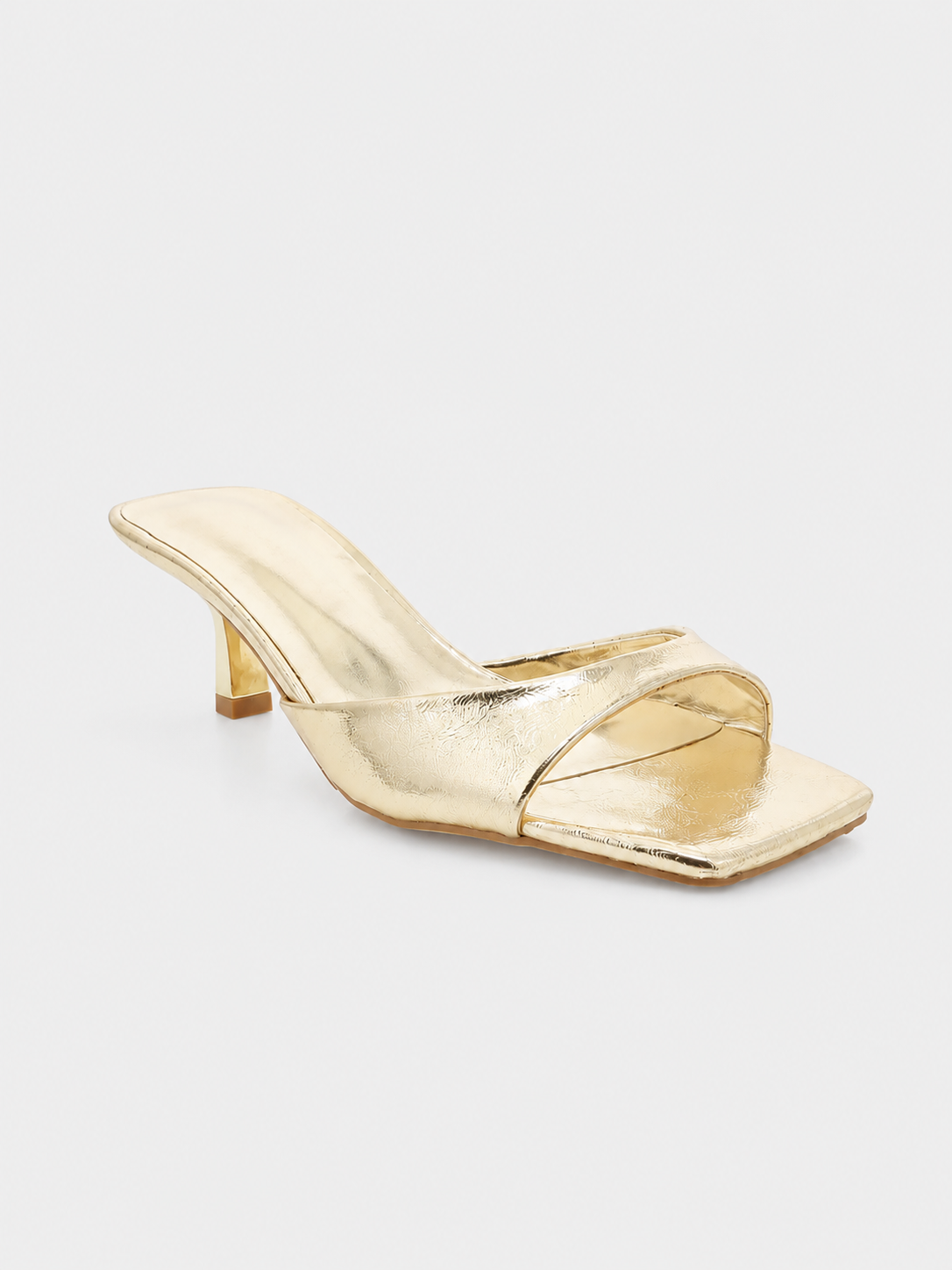 Luciana Gold Slide Mule Heel