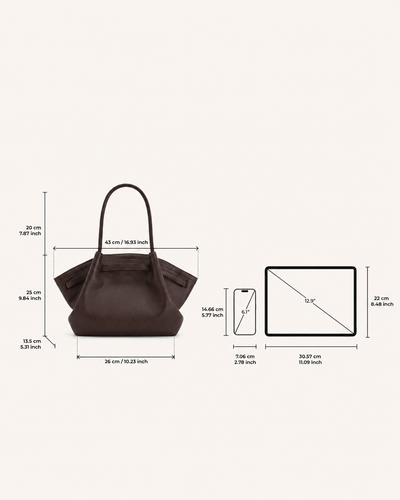 Amélie Medium Tote Bag – Dark Brown