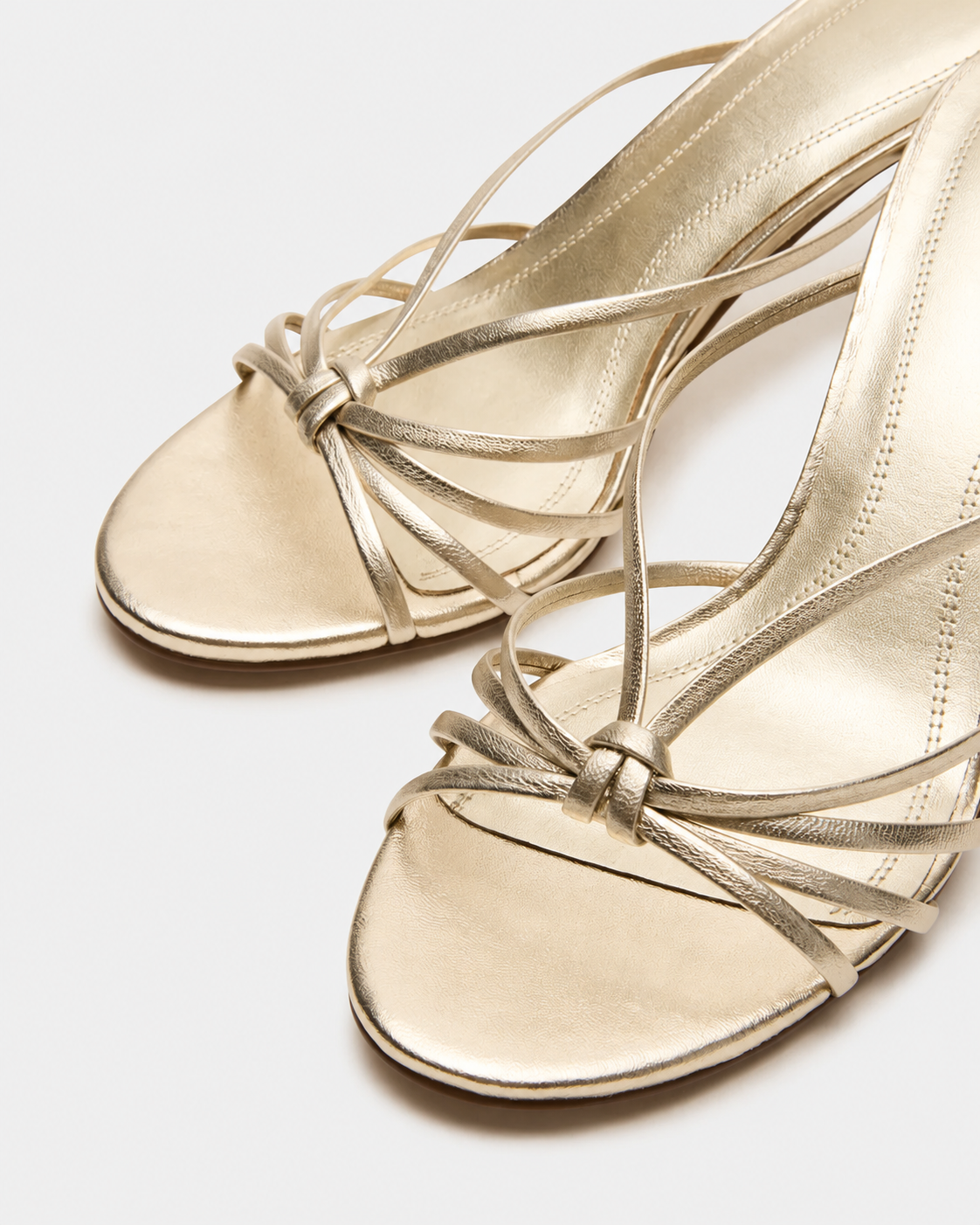 Aurelia Gold Strappy Mule Heel
