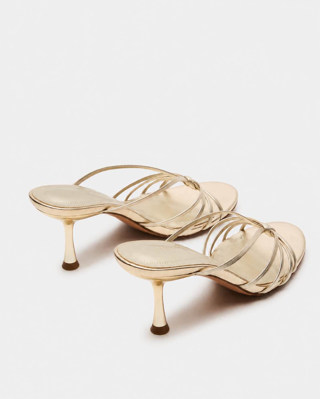Aurelia Gold Strappy Mule Heel
