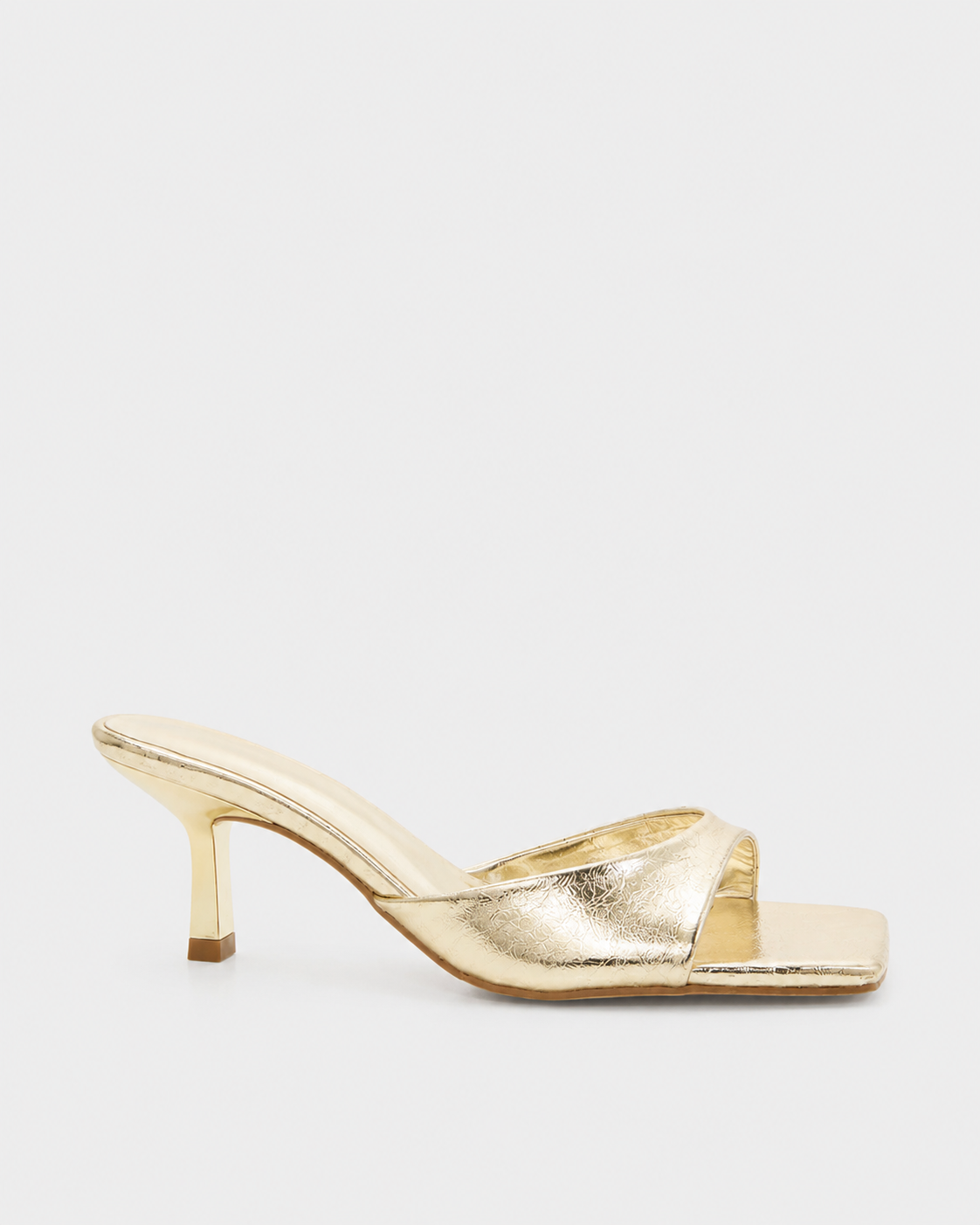 Luciana Gold Slide Mule Heel