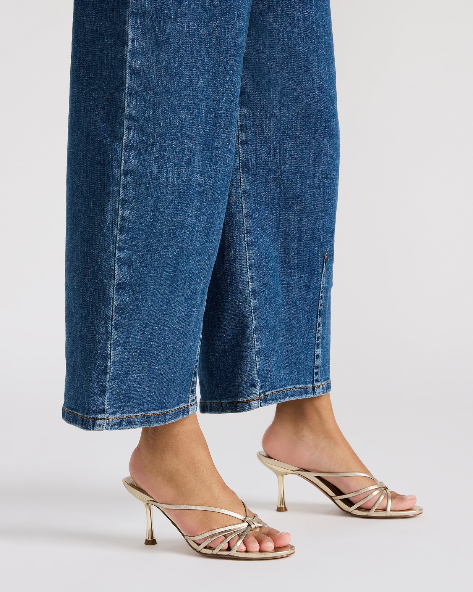 Aurelia Gold Strappy Mule Heel